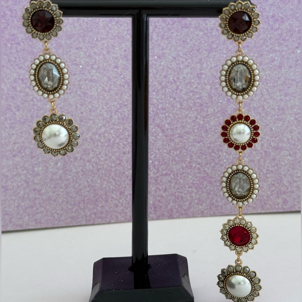 Swarovski Multi-Color Mismatched Drop Earrings